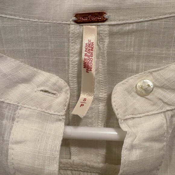 Free People "Maraya Ruched Puff-Sleeve" Cotton Blouse - Picture 6 of 9